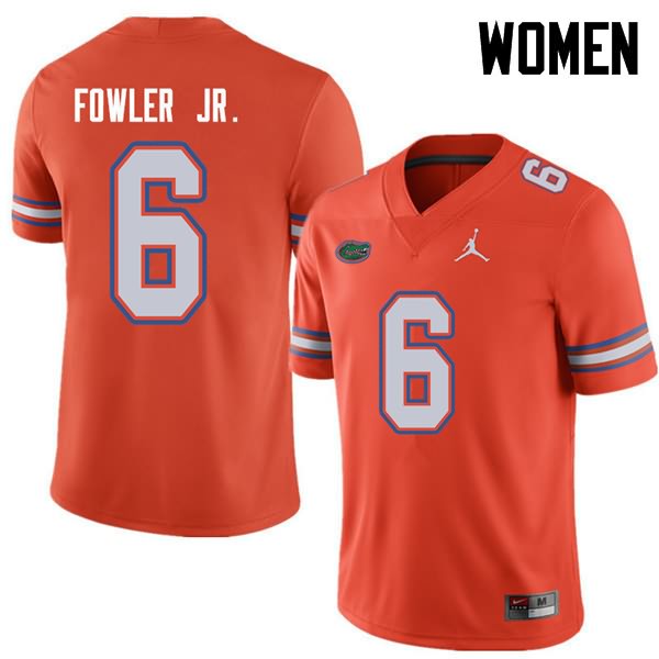 Women's NCAA Florida Gators Dante Fowler Jr. #6 Stitched Authentic Jordan Brand Orange College Football Jersey IEG4465UB